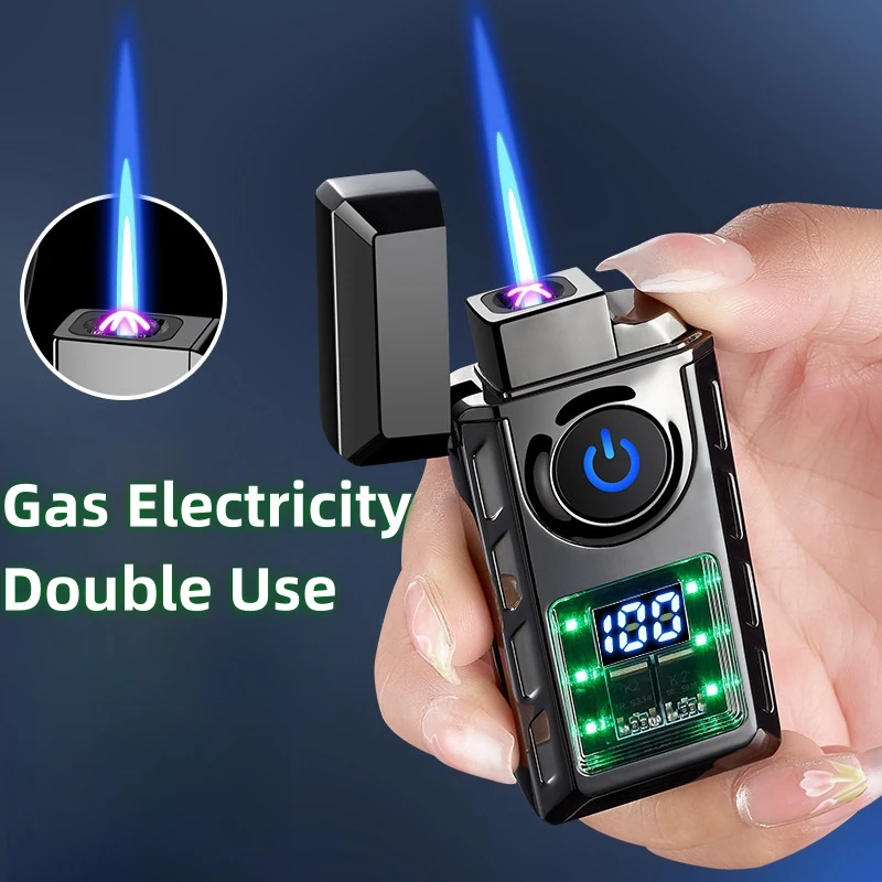 Gas Electronic Dual-Use Lighter, Intelligent Digital Display Machine Core, High-Grade Metal Lighter, Cigarette Accessories, New