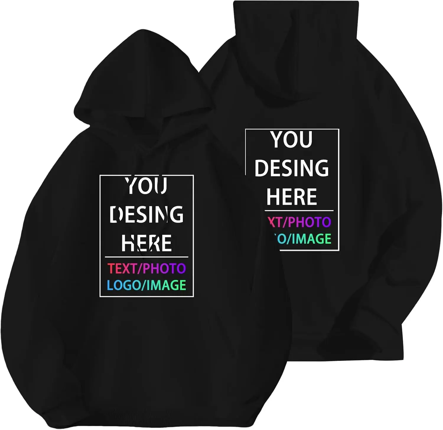 Custom Hoodie Custom Hoodies for Men and Women Design Your Own Customized Add Your Text Photo Hoodies Adjustable Drawstring Tops