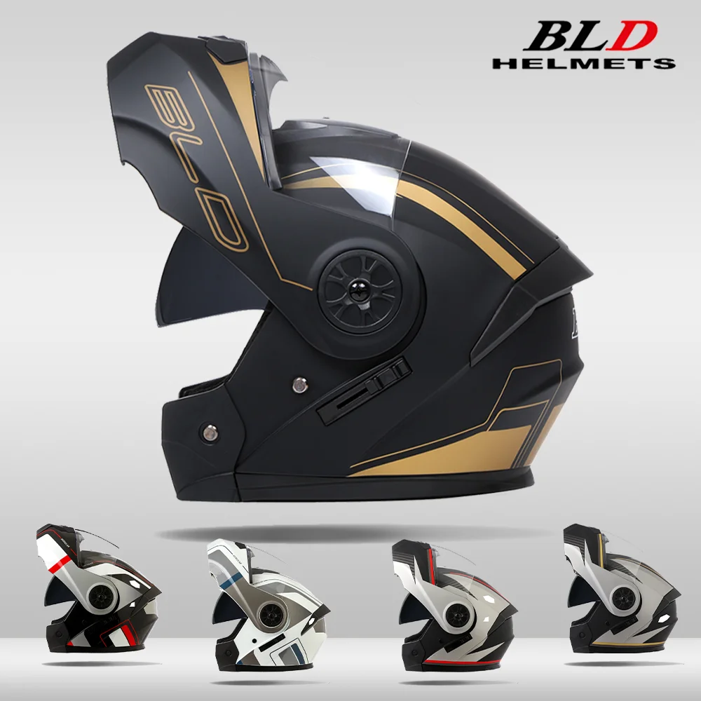 BLD Flip Up Helmet Full Face Modular Helmet Motorcycle Removable Washable Liner Anti Fog Visor Breathable Comfortable Scooter