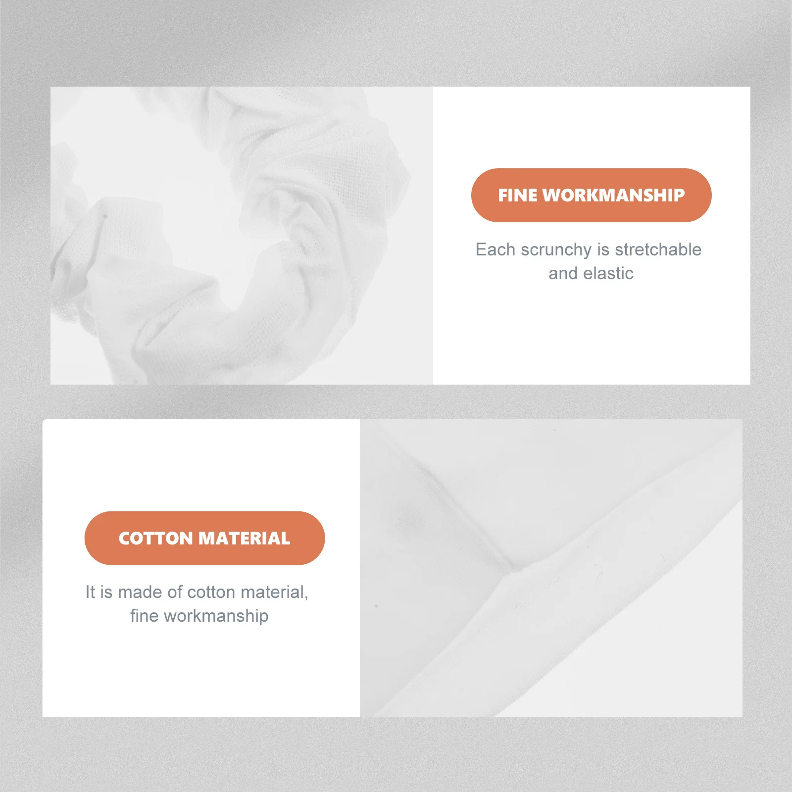 

1Set Elastic White Bunny Ear Hair Bands Scrunchy Headbands Ponytail Holders for Women Hair Accessories Gift