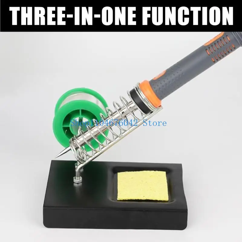 652F Portable Metal Soldering Iron Holder Stand Holder with Cleaning Sponge Solder