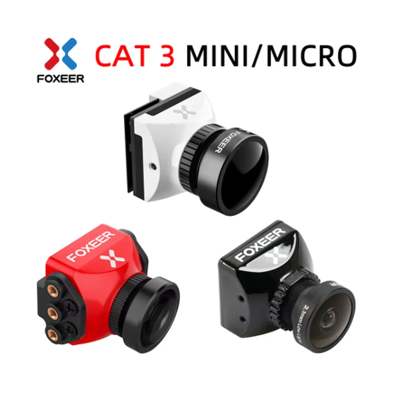 Foxeer Mini Cat / Micro Cat 3 1200TVL Starlight 0.00001Lux cámara FPV de baja latencia y bajo ruido cámara FPV para Dron de carreras con visión en primera persona