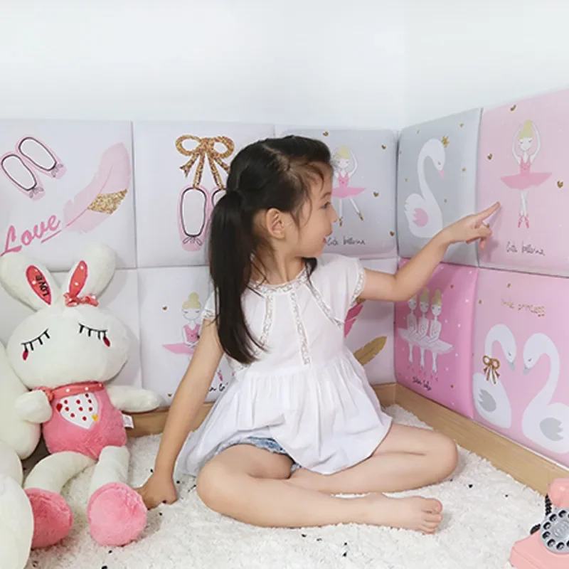 Cartoon Pink Bed Headboard Baby Girl Bedroom Decor Wall Panels Head Board Cabecero Cama Tete De Lit  Bed Head