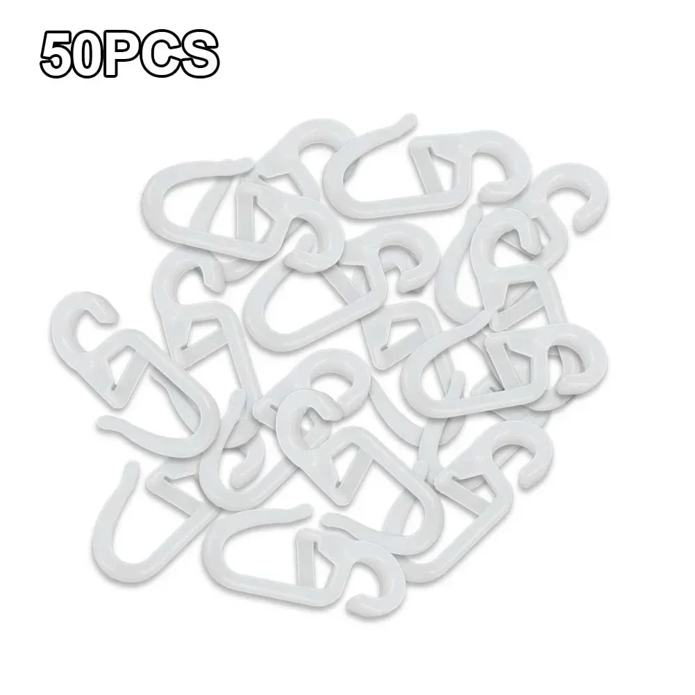 50 Pcs Curtain Hooks Curtain Accessories Curtain Folding Hook Hook Length 34mm Hook Up Plastic Window Treatments