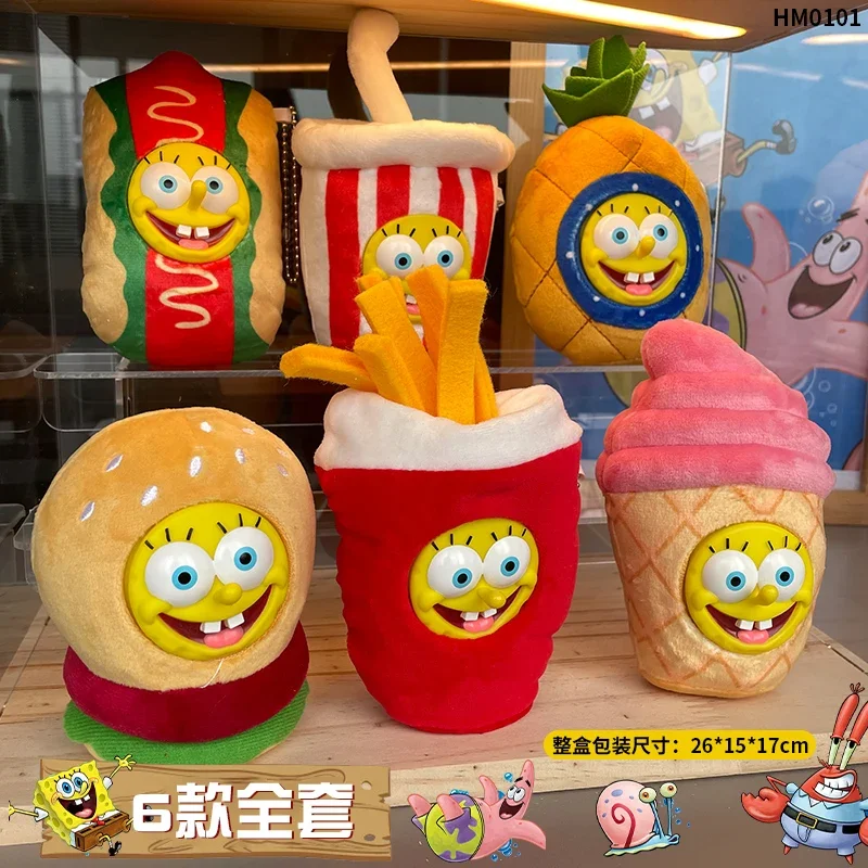 SpongeBob SuqarePants 25th Anniversary Food Series Action Figures Cute Refrigerator Magnet Toy Decoration Collection Kids Gifts