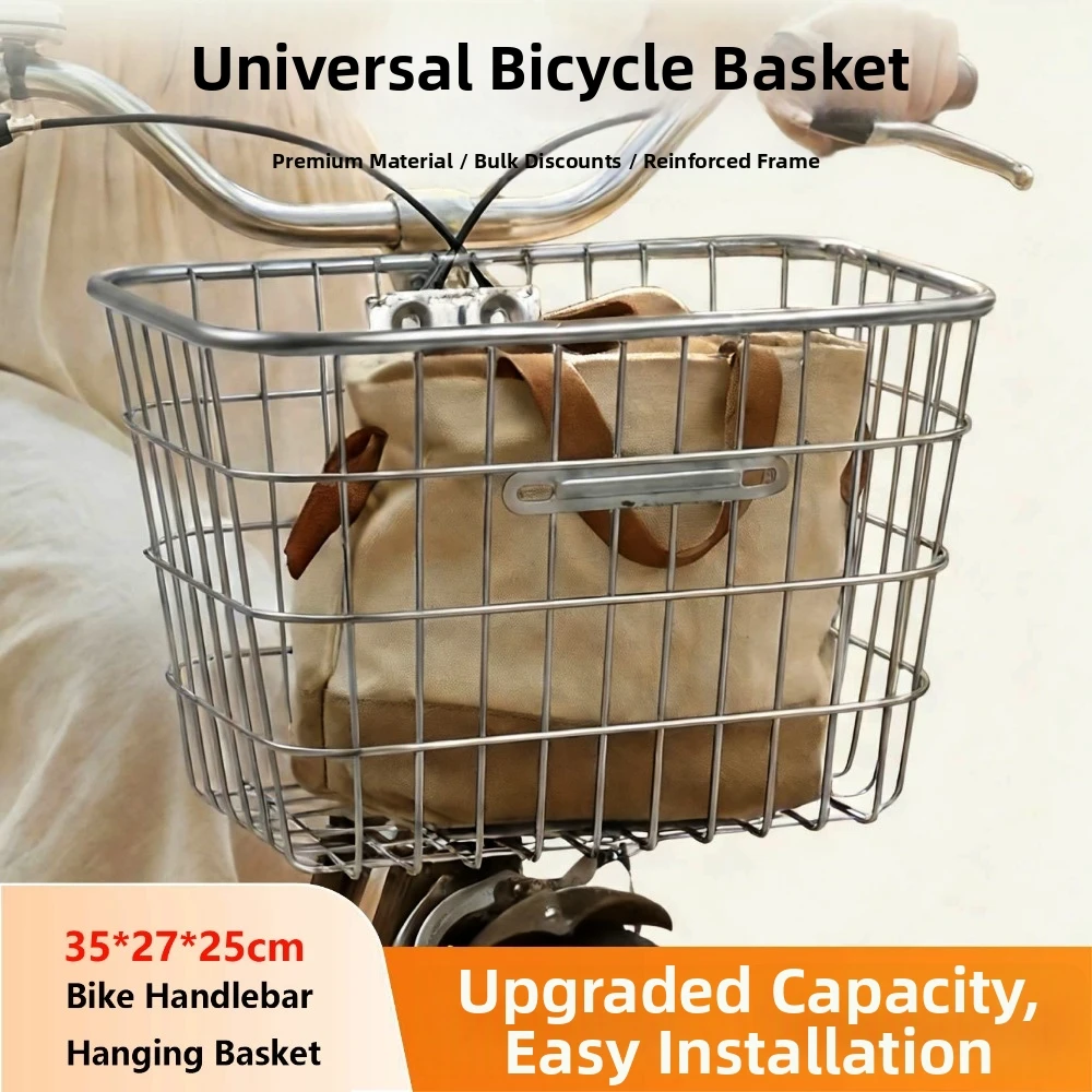 Bicycle Front/Rear Hanging Basket Mountain Bike Basket Folding Bike Rear Basket Backpack Storage Bicycle Rear Basket