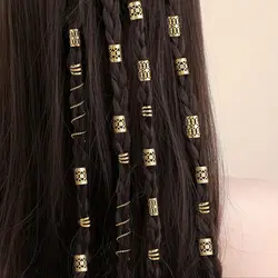 90pcs Hollow Out Hair Ring,Dreadlocks Beads Hair Braid Rings Clips Dread Locks Hair Braiding Metal Cuffs Decoration/Accessories