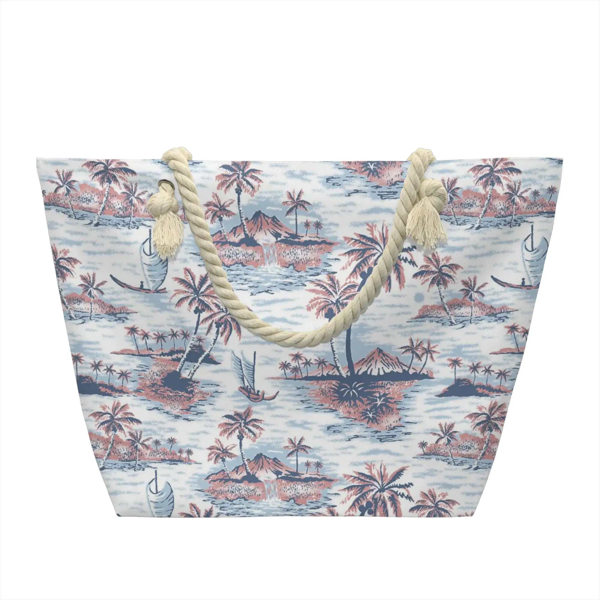 Colorful Sea Coconut Tree Hawaiian Beach Grocery Tote Shopping Bag Women Funny  Canvas Shoulder Shopper Bag Big Capacity Handbag