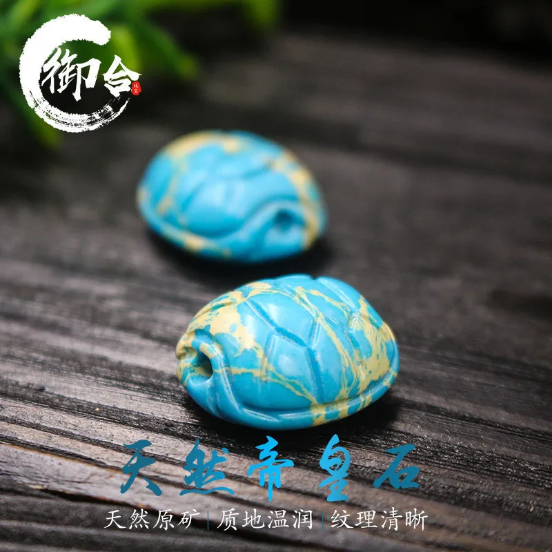 Natural Emperor Stone Fortune World Carving Accessories Emperor Turquoise Bracelet Buddha Beads Bracelet Turtle Shell Accessorie