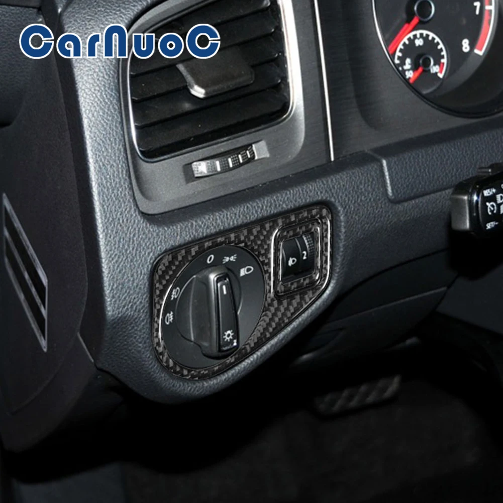 

Car Stickers For Volkswagen Golf 7 2014-2019 Headlight Control Panel Decorative Strip Accessories Carbon Fiber Interior Moulding