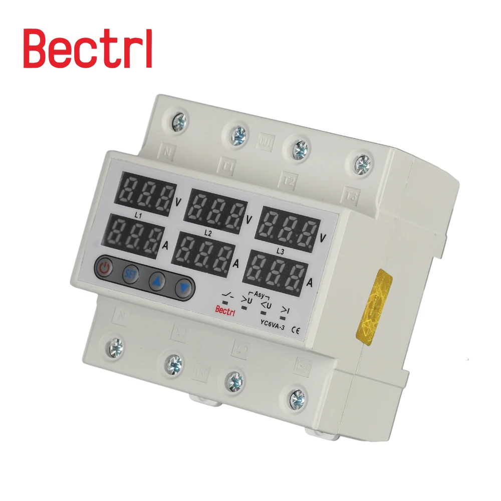 Imagem -02 - sobre e sob Tensão Atual Limite Monitor Fase p Mais n Din Trilho Voltímetro Amperímetro Protetor Relés Protetor Ajustável