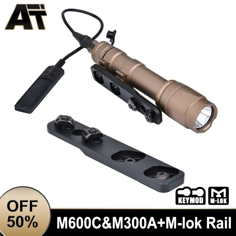 WADSN Airsoft M600 M600C M300 M300A Tactical Scout Light Mlok Picatinny Rail Rifle Hunting Weapon Gun Accessories Led Flashlight