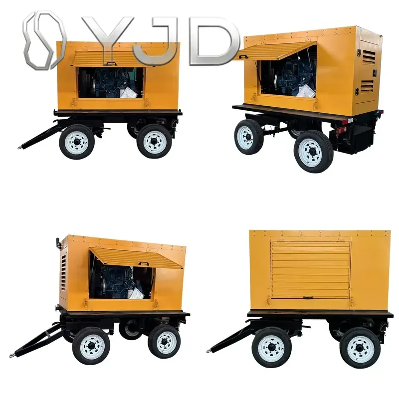Mobile Generator Silent Box Rainproof Trailer Portable Emergency Power Supply ATS 220V Featuring Engine Motor Core