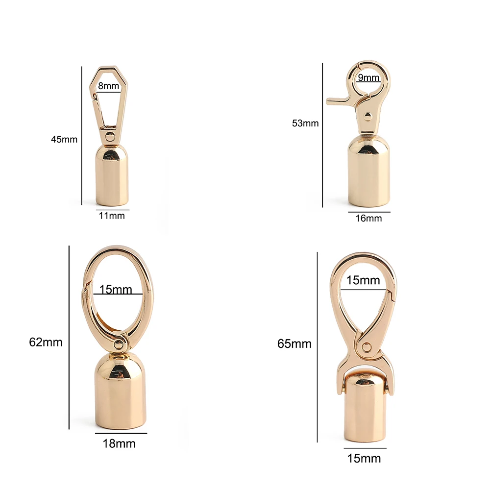 10/50/80PCS 8-11-13-15mm Metal Caps Bag Hanger Screw Clasp Strap Stopper Cord Hooks For Shoulder Connector Handle Accessories