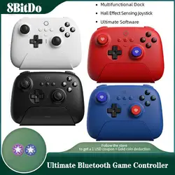 8bitdo-Ultimate Controller di gioco Bluetooth Wireless con Dock di ricarica per Nintendo Switch e PC, Windows 10, 11, Steam