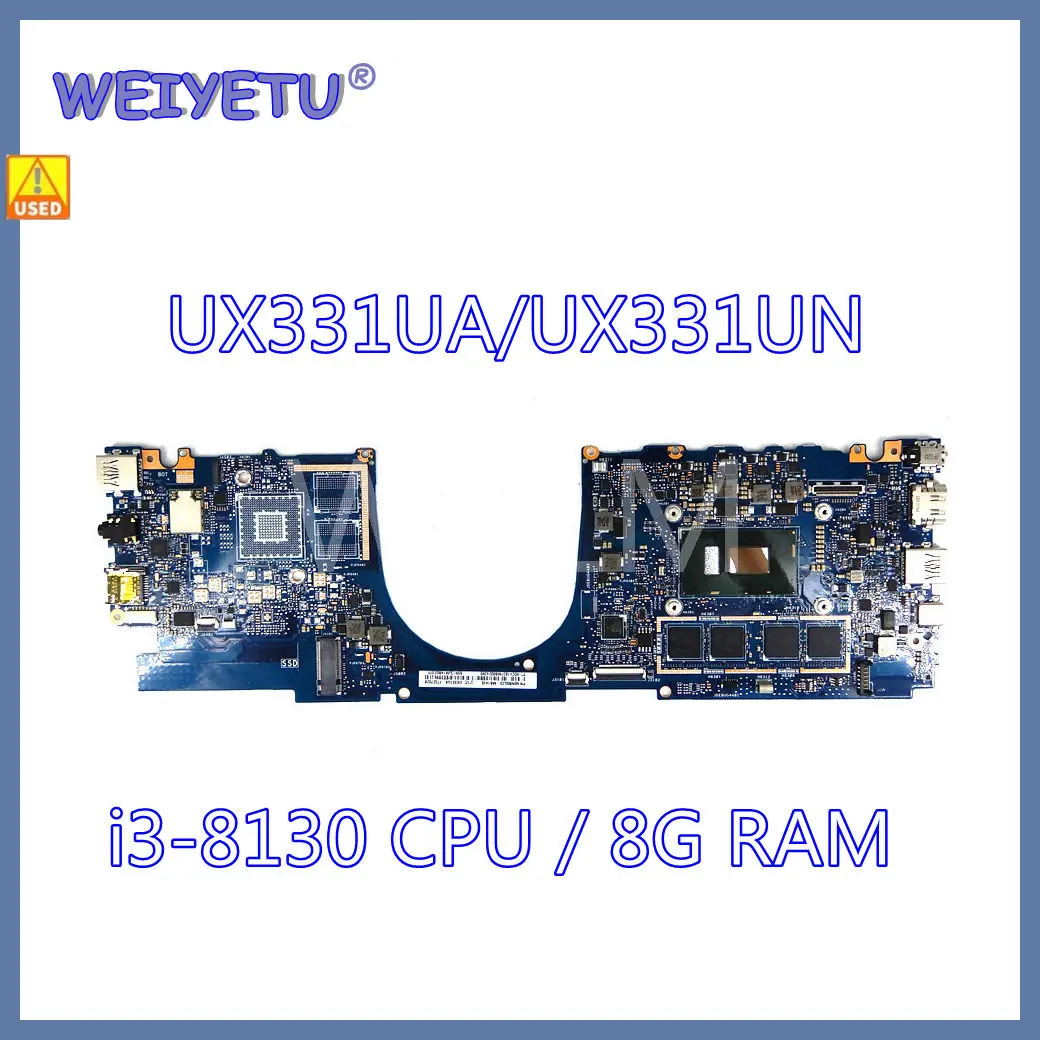 

Б/у материнская плата UX331UA UX331UN I3-8130CPU 8GB RAM для ноутбука ASUS Zenbook 13, материнская плата 100% протестирована