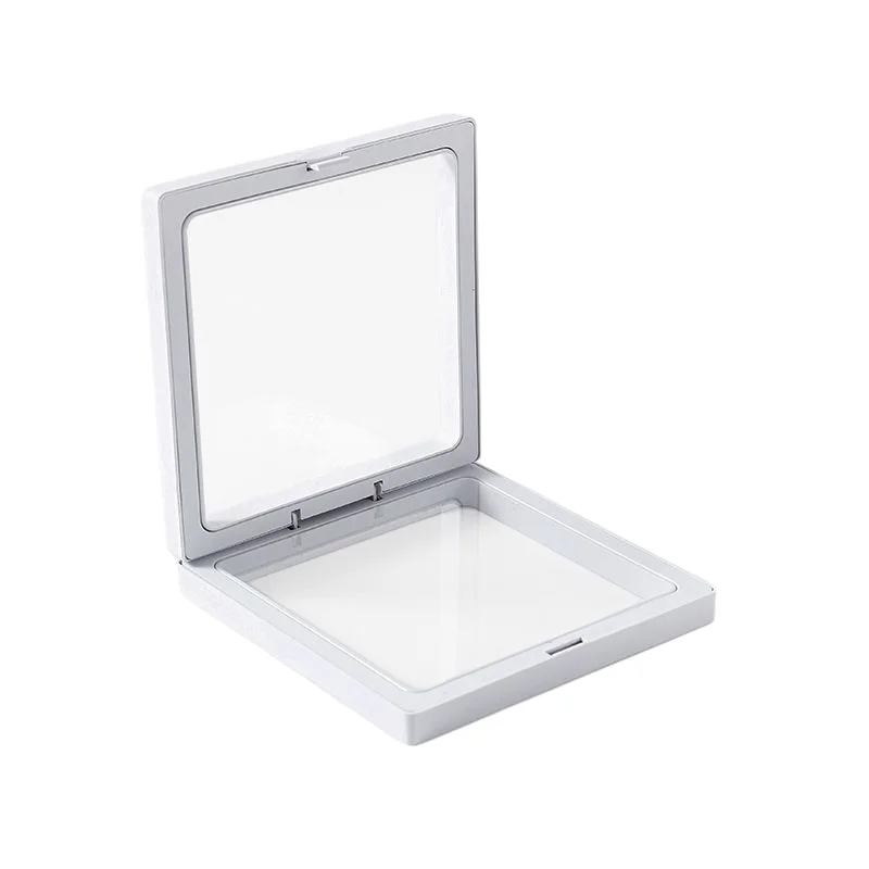 10Pcs Transparent Floating Display Box Plastic Film Jewelry Packaging Box For Necklace Ring Small Collectible Item Storage