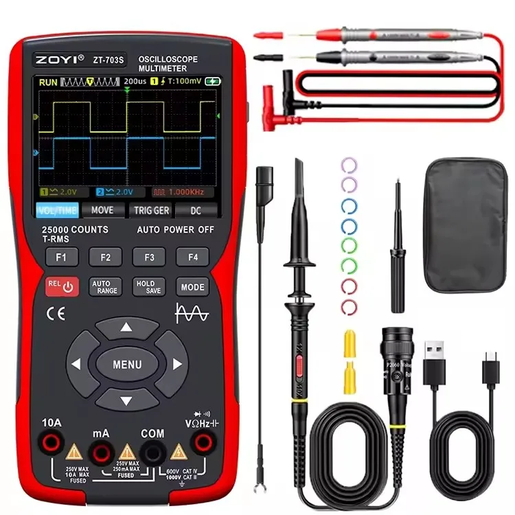 ZT703S auto repair instrument multi-function measurement color screen oscilloscope multimeter 3-in-1 digital oscilloscope