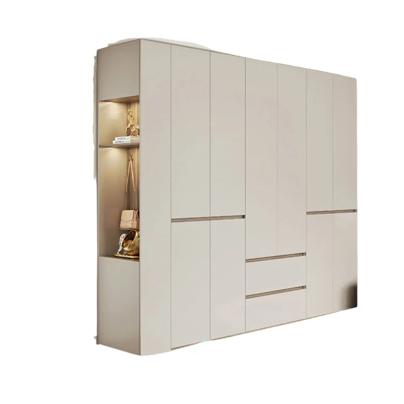 All solid wood wardrobe household ecological board sliding door locker small apartment children's wardrobe