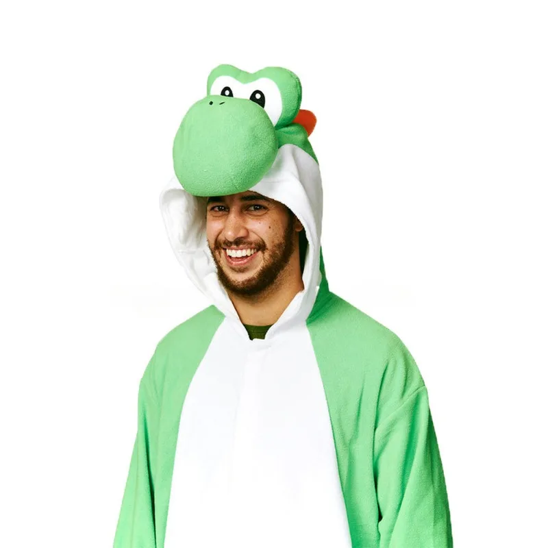 Super Marios Bros Figure Yoshi Jumpsuit Cosplay Pajamas for Women Man Anime Harajuku Kigurumi Onesies Carnival Party Sleepcoat