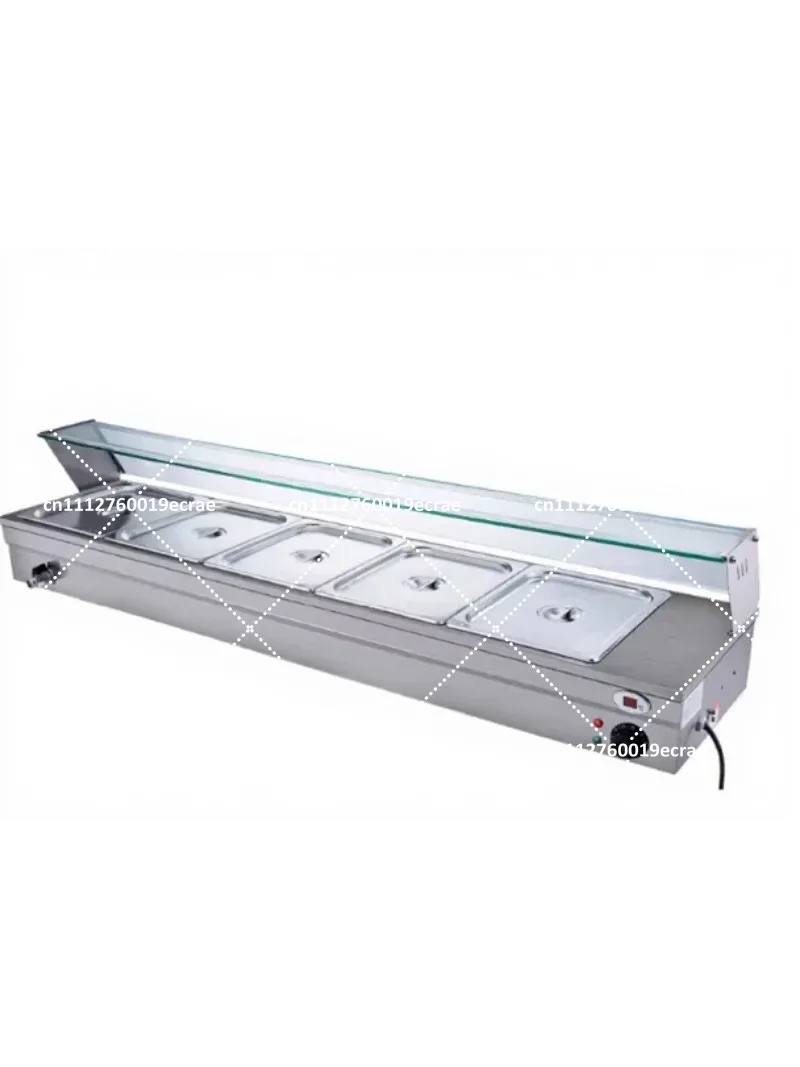 6 Compartment 1/3 GN Stainless Steel Electric Steam Table Warmer, 6