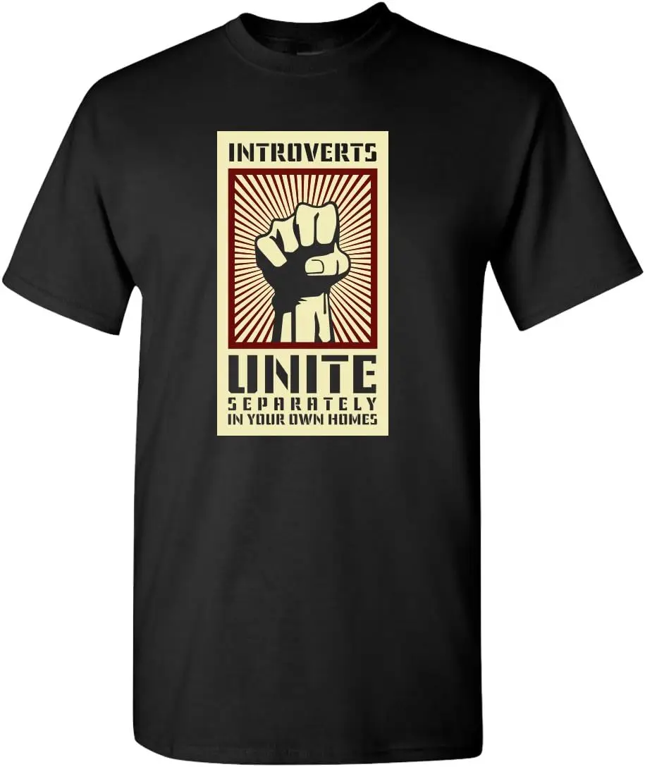 Introverts Unite Sarcastic Nerd Loner Funny Humor Adult Men’s T-shirt Apparel