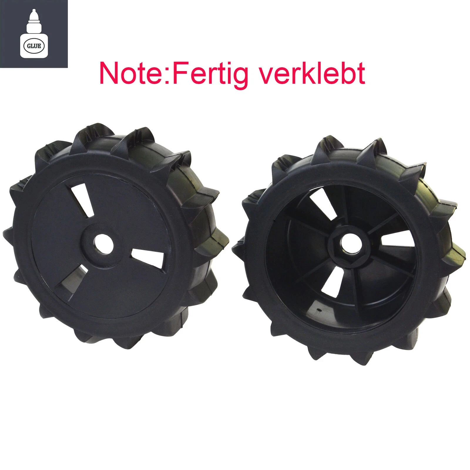 2pcs 1/8 Scale RC Off Road Buggy - Snow Sand Paddle Tires and Wheels with 17mm Hex Hubs for 8SC Short‑Course Truck HSP Kyosho