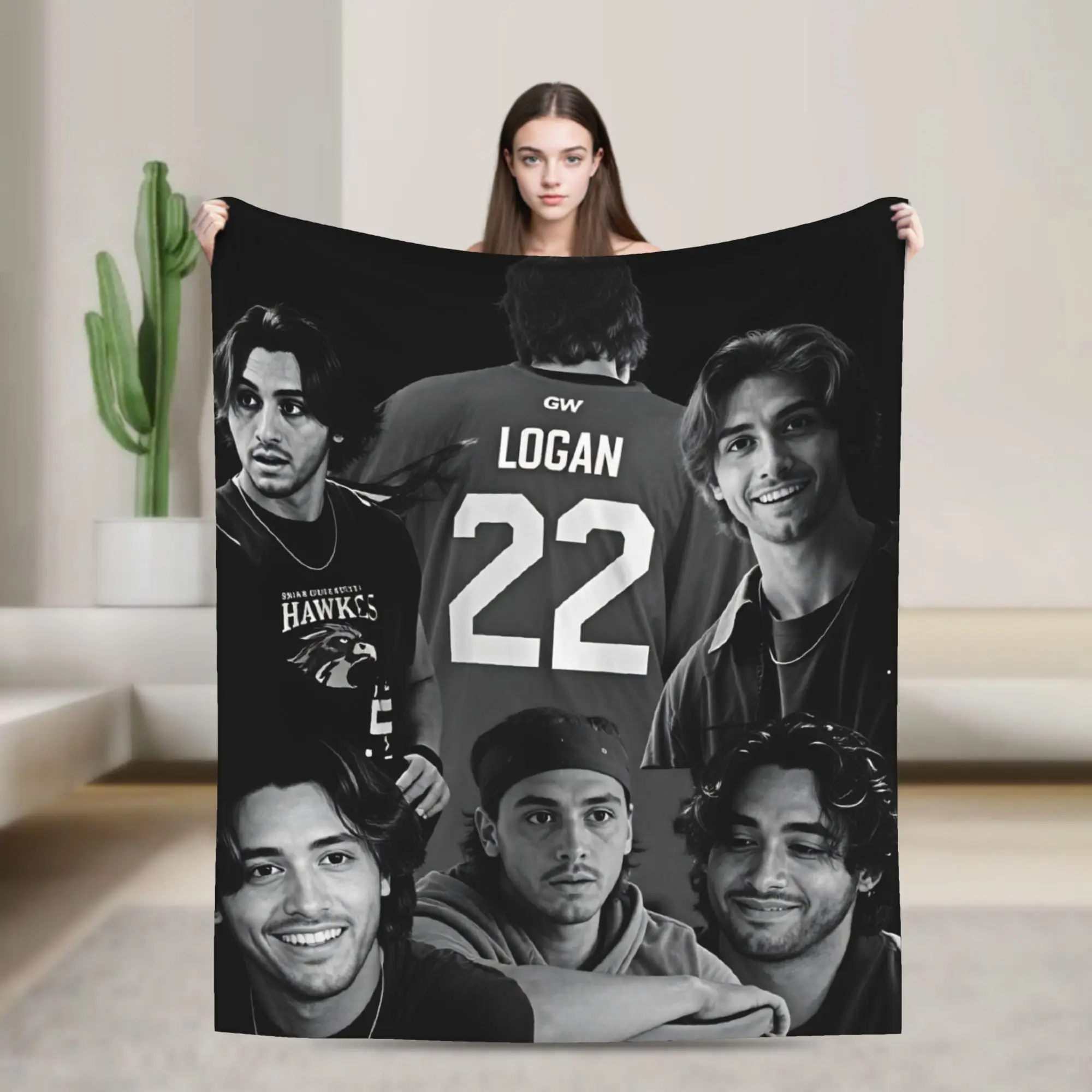 John Logan Off Campus 2 Poster Soft Cozy Blankets  Casual Picnic Throw Blanket Living Room Flannel Bedspread Sofa Bed Cover