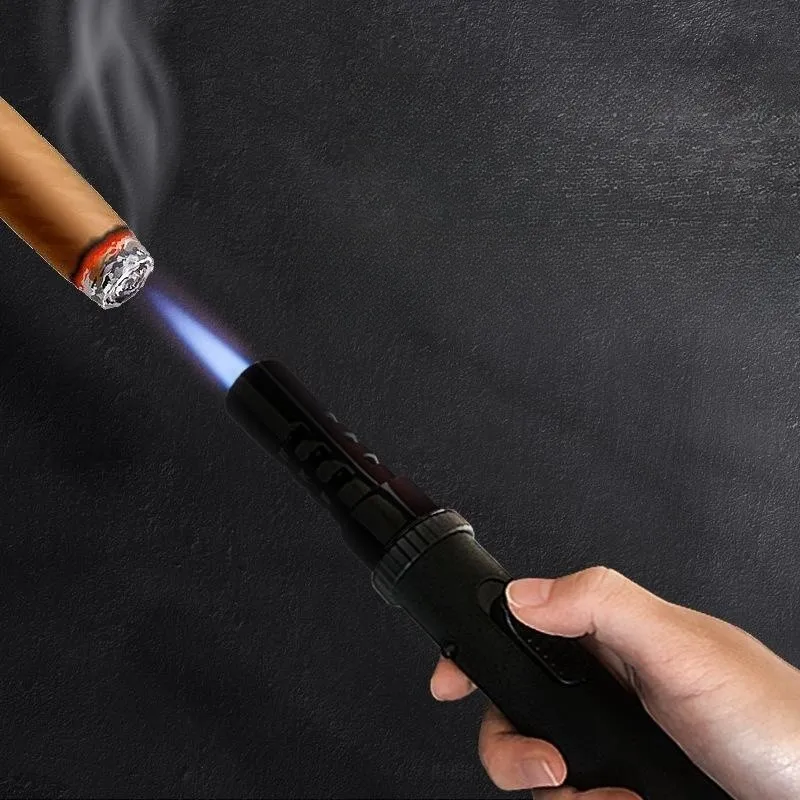 High-Temperature Metal Windproof Turbine Torch, Butane Gas Lighter, Adjustable Flame, Kitchen, Barbecue, Camping, Outdoor