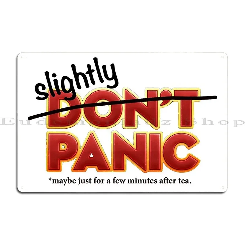 Slightly Panic Hitchhiker S Guide Cover Slightly Altered Metal Signs Wall Cave Mural Living Room Iron Club Tin Sign Poster