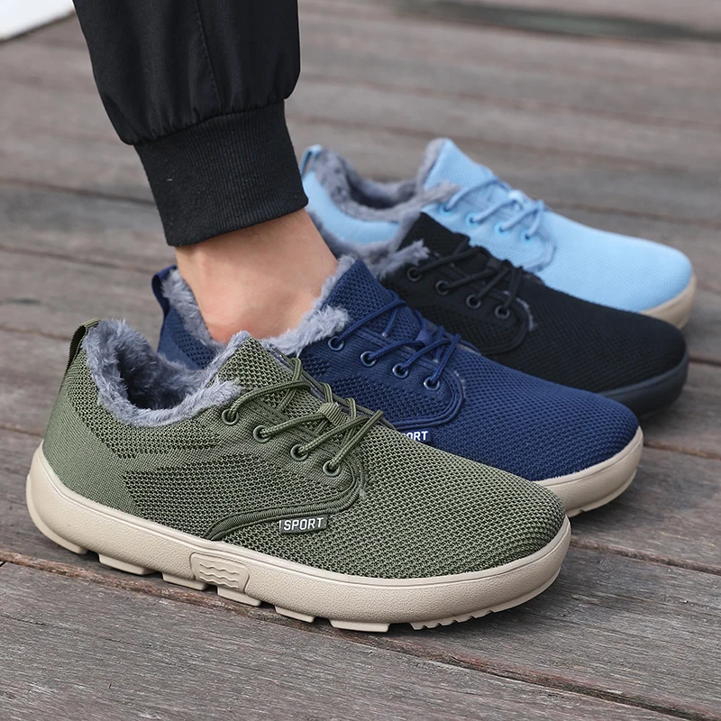 Men Shoes Online - Fleece Lined Plus Size Warm Soft