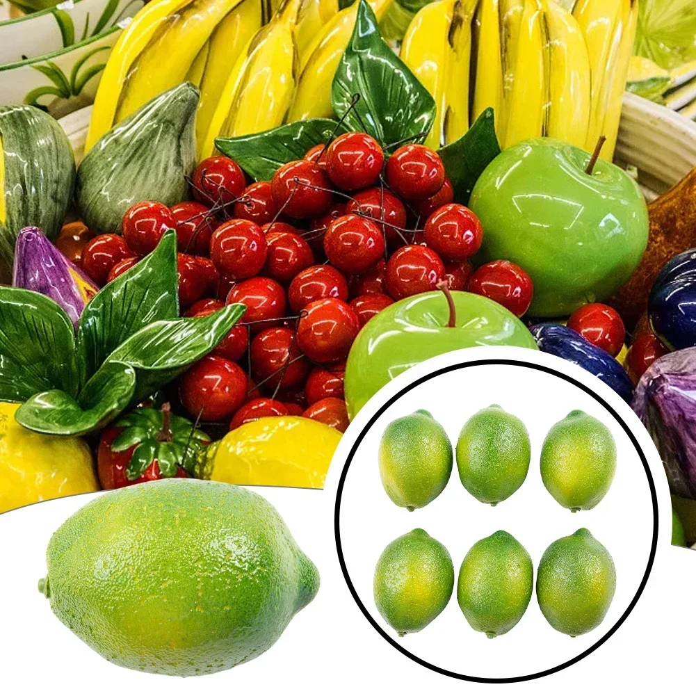 Artificial Lemons Realistic Fake Lemons Pack of 6 Foam Artificial Fruit Props for Photography and Table Decoration