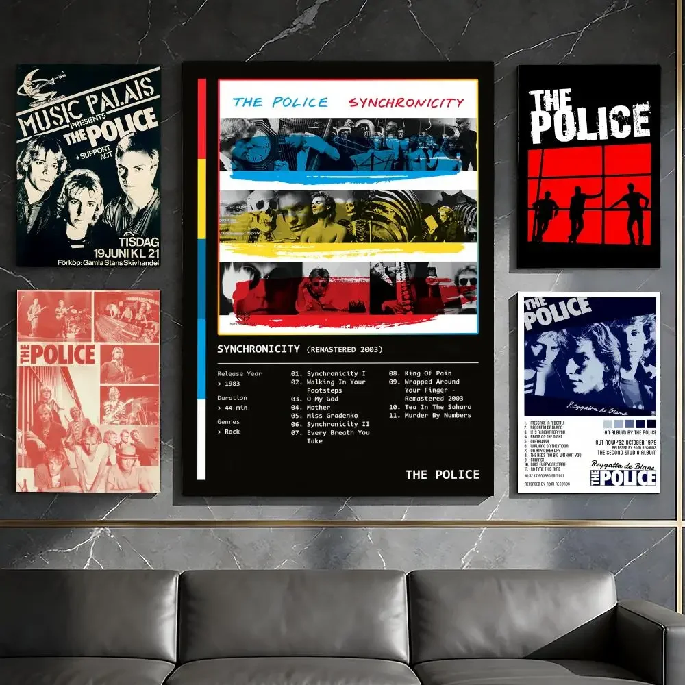 The P-Police Band Classic Poster Waterproof Peel & Stick Wall Sticker Self Adhesive Art Decor For Living Room Bedroom