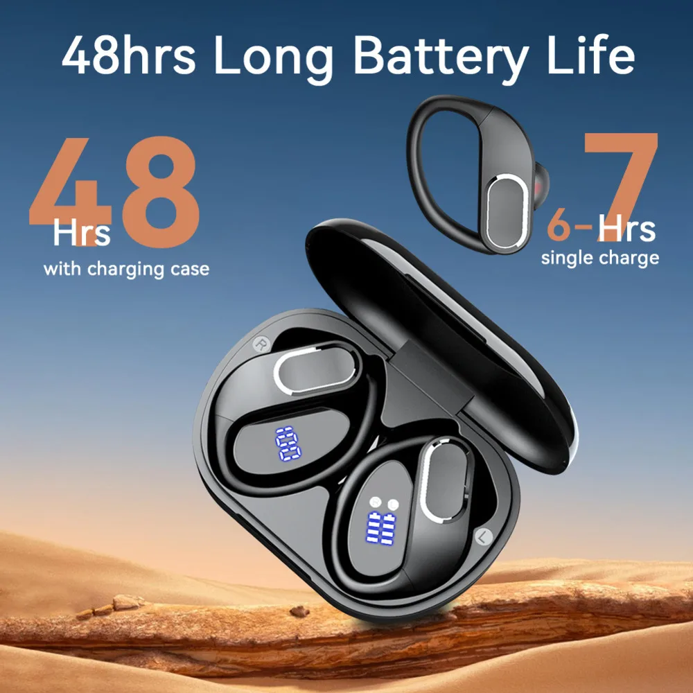 New Q33 Wireless Bluetooth5.2 Ear-mounted Digital Display Waterproof Ultra-long Battery Life HiFi Stereo Audio Quality Earphone