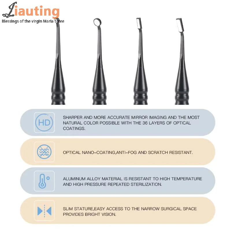 Réflecteur dentaire à Micro miroir buccal, avec poignée amovible, Odontoscope Autoclavable, désinfectable, outils de vérification multifonctions