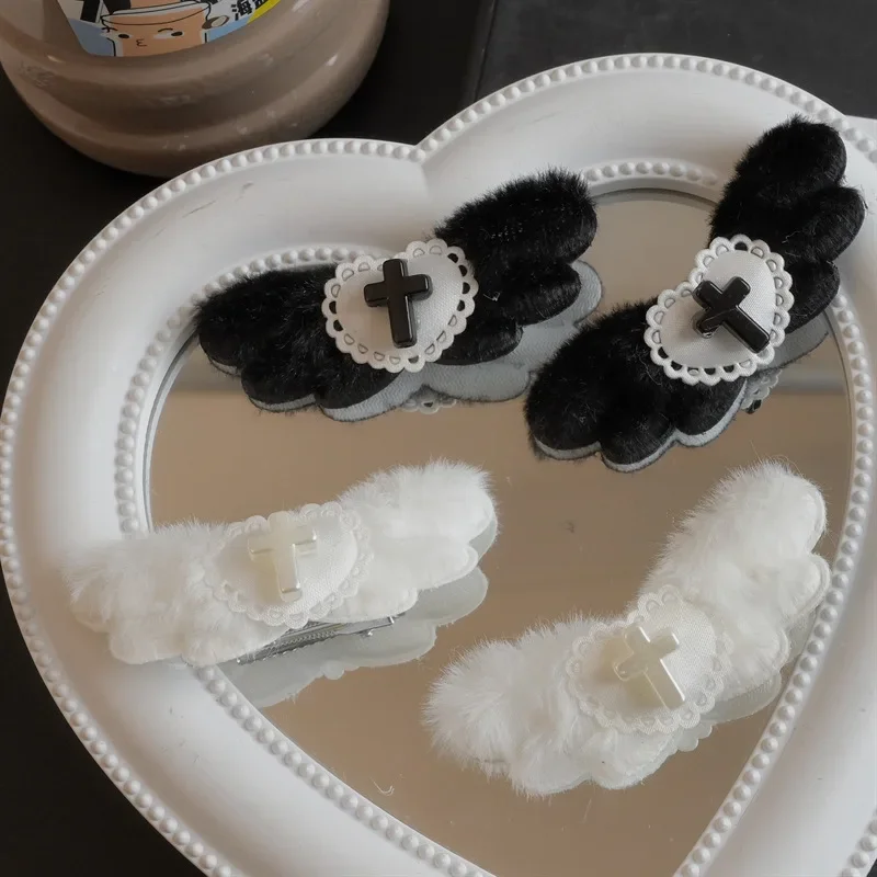 Asas de anjo bonito asa de anjo de pelúcia hairpin menina grampo de cabelo acessórios presilhas hairgrip headwear hairclip