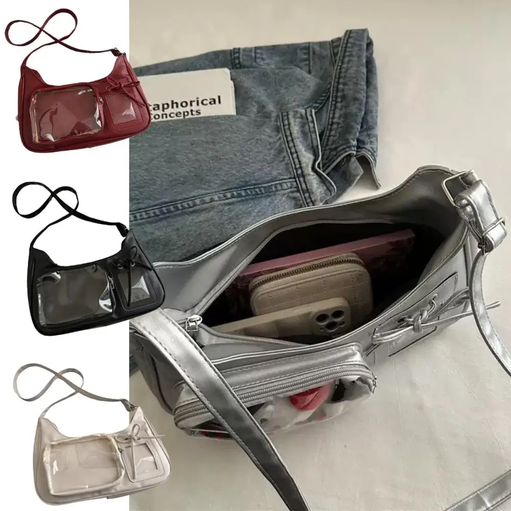 

HOT Y2k Harajuku Shoulder Bag Large Capacity Multi Pocket Bag Female Transparent Ita Bag Japanese Designer School Crossbody Bag