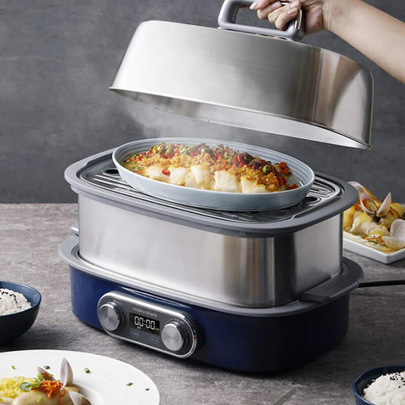 220V ไฟฟ้า Steamer ครัวเรือน Steamer ขนาดใหญ่304สแตนเลสไอน้ำร้อนหม้อ2000W ความร้อนอย่างรวดเร็ว1.8L น้ำถัง