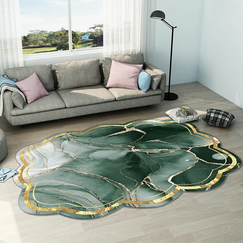 

Nordic Simple Carpet Marble Living Room Rugs Home Decoration Oval Study Sofa Coffee Table Mat Light Luxury Bedroom Bedside Rug