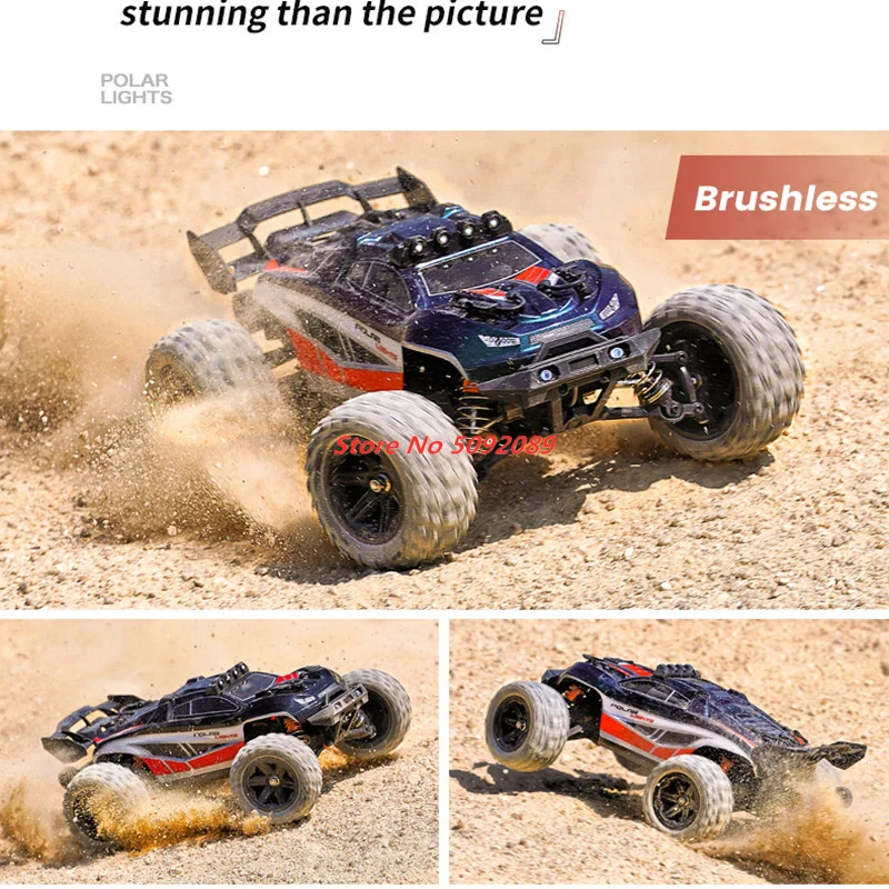 80KM/H Rc Racing Car 2.4G Climbing 4WD Off road Car 1:14 4WD Brushless High Speed Professional Off Road Racing All Terrain Light