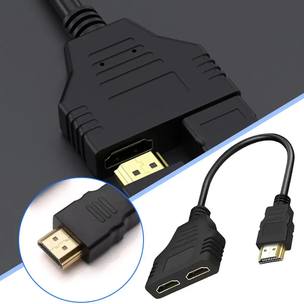 كابل محول مقسم متوافق مع HDMI ، مقسم Y للكمبيوتر المحمول ، شاشة تلفزيون ، 1 ذكر إلى مزدوج ، 2 اتجاه أنثى ، 4K ، 3D ، P ، H6S1