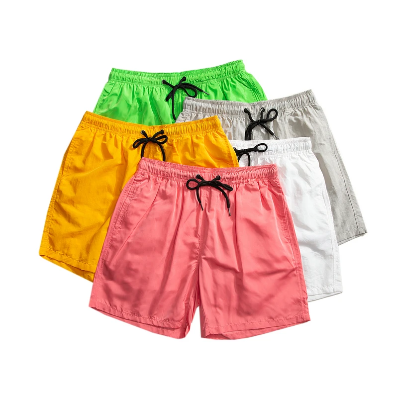 2023 Summer Men\'s Shorts Candy Colored Panties Beachwear Sports Fitness Pants Thin Quick Drying Casual Pants