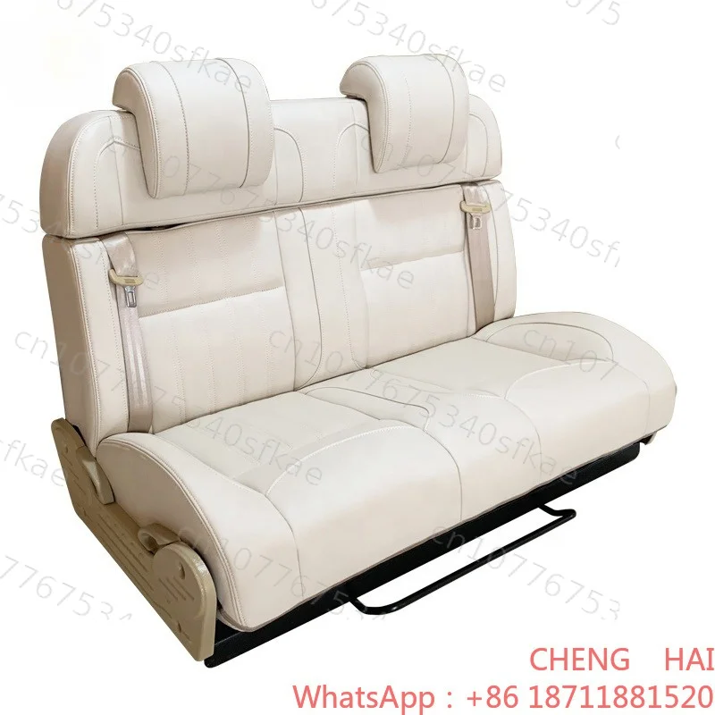Customized New Arrival Customizable Leather Camper Seat Bed Reclined Adjustable Luxurious Waterproof RV Van Seat with Manual Ope