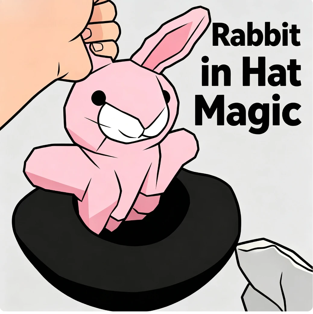 Cute Little Bunny Magia Deluxe Rabbit In the Hat Puppet Magic Tricks Magician Stage Illusions Gimmick Props Comedy