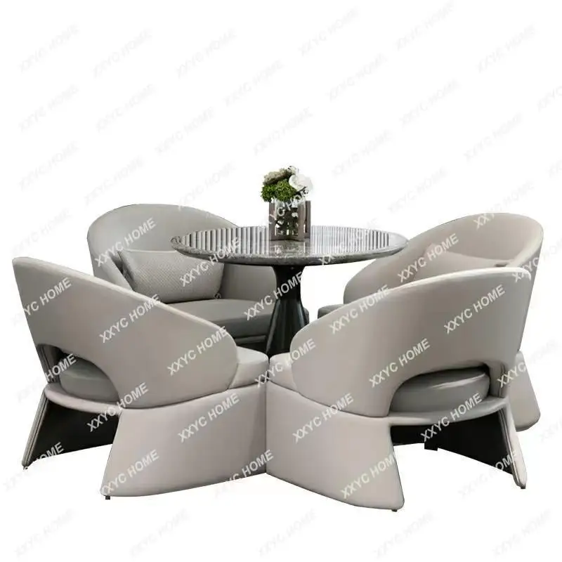 Light Luxury Negotiation Table and Chair Tea House Exhibition Hall Model Room Reception Card Holder Beauty Sofa