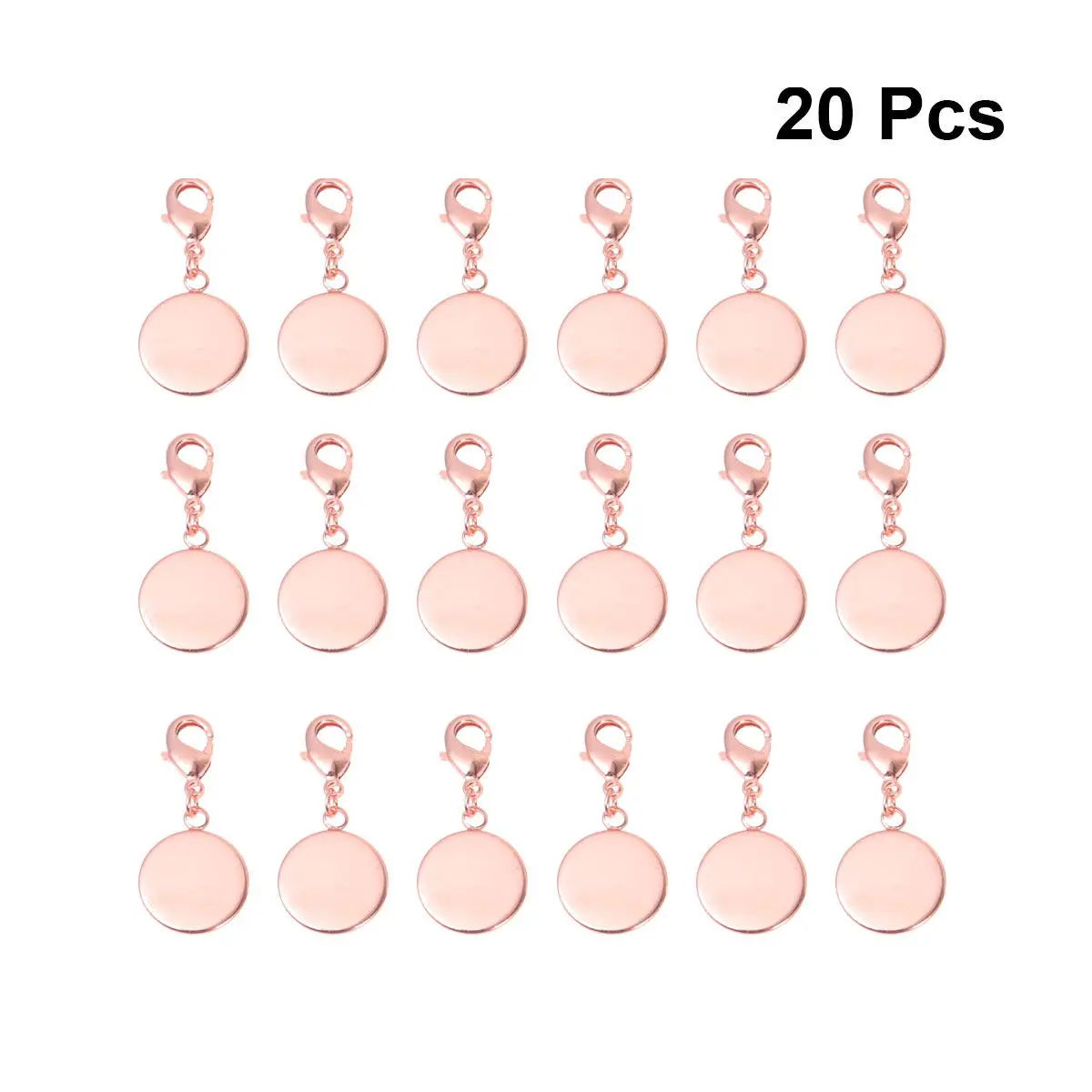20Pcs 12Mm Copper DIY Pendant Trays for Jewelry Making Craft Projects Necklace Bracelet Dangle Scrapbooking Keyring Dog Tag Rose