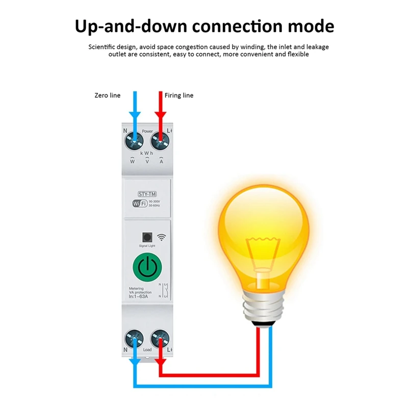 BAAG-Tuya Wi-Fi умный автоматический выключатель измерение мощности Din-рейка дистанционное управление умный дом кВтч измерительный таймер реле