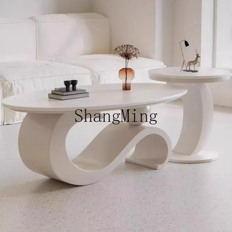 

FG new rock slab oval coffee table light luxury modern living room home simple minimalist bedroom coffee table