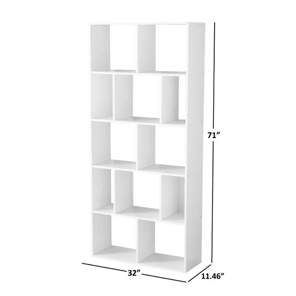 12-Cube Shelf Bookcase, White Bookshelves  Bookshelf Storage