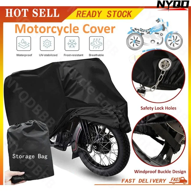 

Hot Selling Motorcycle Clothing Black Heat Absorbing Motorcycle Cover Rainy Season Waterproof Silk Polyester Motorcycle Clothing